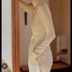 MiJeong Park Roll Neck Jersey Top - Cream